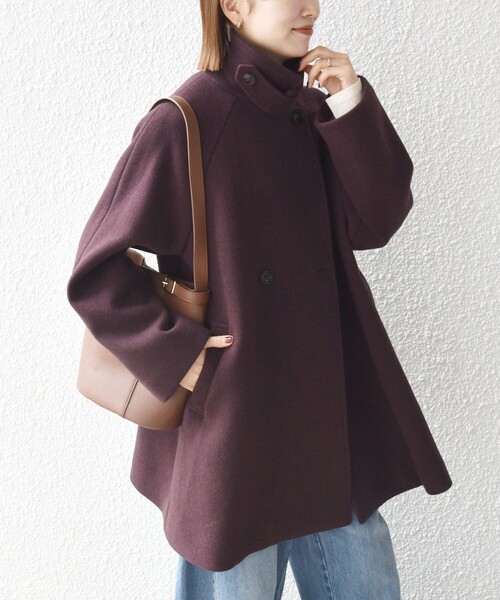 SHIPS any コート アウター 「WEB限定」SHIPS any: PURE WOOL スタンド