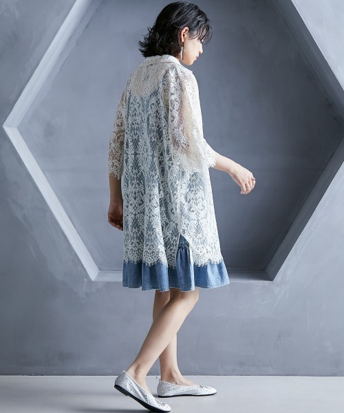 「GEVS.」 半袖シャツ L アイボリー レディース_画像4