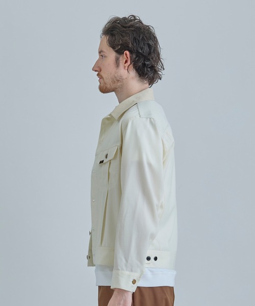 d*p様 春物Lee リー.ベージュ.オフホワイト デニムジャケット XL=42 MEN'S BIGI（メンズビギ） デニムジャケット gジャン 「LEE/リー」別注
