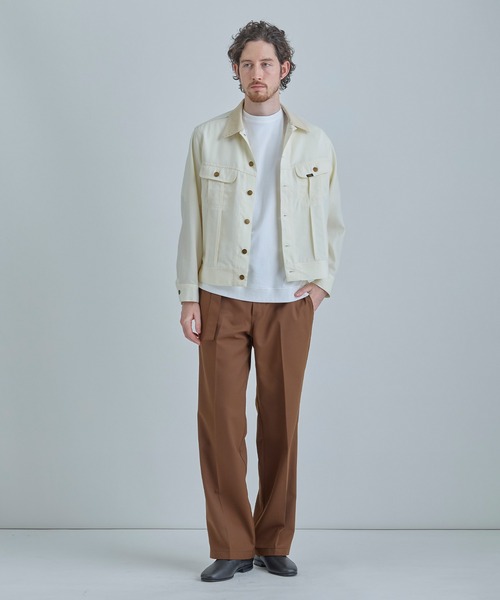 d*p様 春物Lee リー.ベージュ.オフホワイト デニムジャケット XL=42 MEN'S BIGI（メンズビギ） デニムジャケット gジャン 「LEE/リー」別注