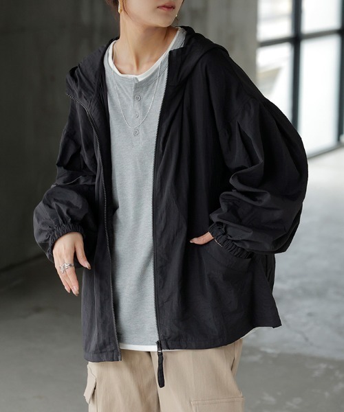 WOOPYOUNGMI ダークグレー ナイロンジャケット WEGO（ウィゴー） ブルゾン アウター WEGO/ナイロンフードシェル