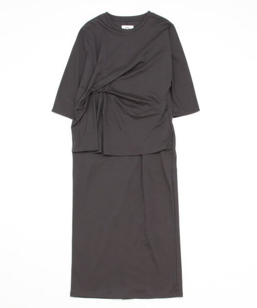 UNIKKOマーブル柄 七分袖ワンピース　36サイズ MARW UNITED ARROWS（マルゥ ユナイテッドアローズ） 7分袖ワンピース