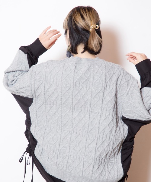 OSMOSIS（オズモーシス） ニット セーター ケーブル編切替ニットプル