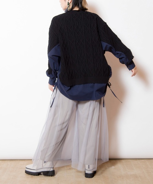 OSMOSIS（オズモーシス） ニット セーター ケーブル編切替ニットプル