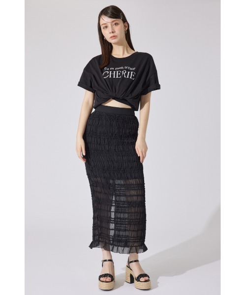「rienda」 半袖Tシャツ FREE 杢グレー レディース_画像4