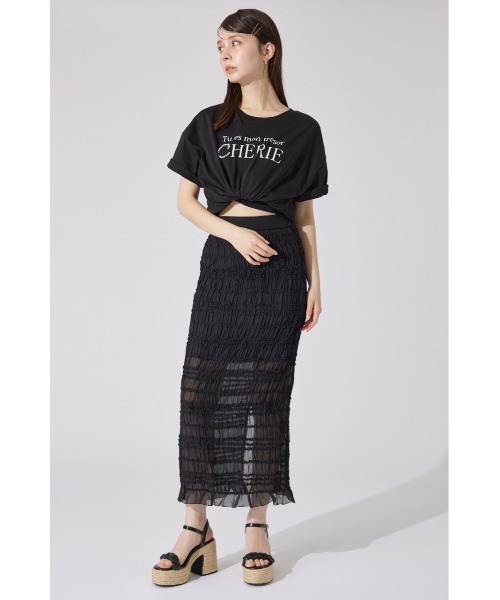 「rienda」 半袖Tシャツ FREE 杢グレー レディース_画像5