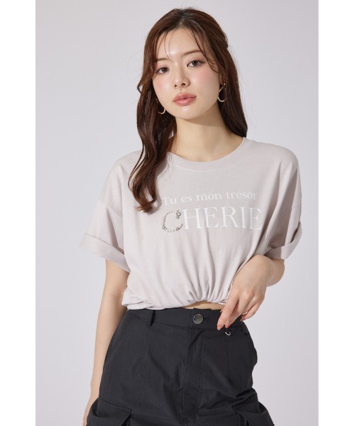「rienda」 半袖Tシャツ FREE 杢グレー レディース_画像9