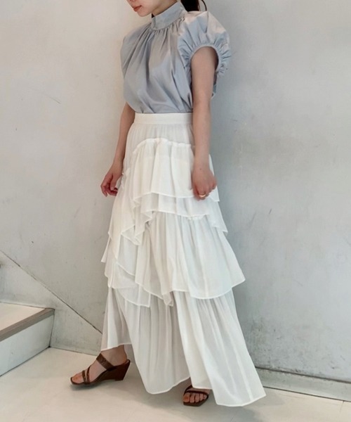 SNIDEL（スナイデル） フリルスカート 0 ホワイト レディース  