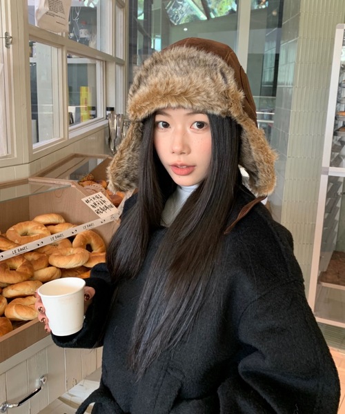 FUNdaysion 帽子 ハット フェイクファー トラッパーハット レディース