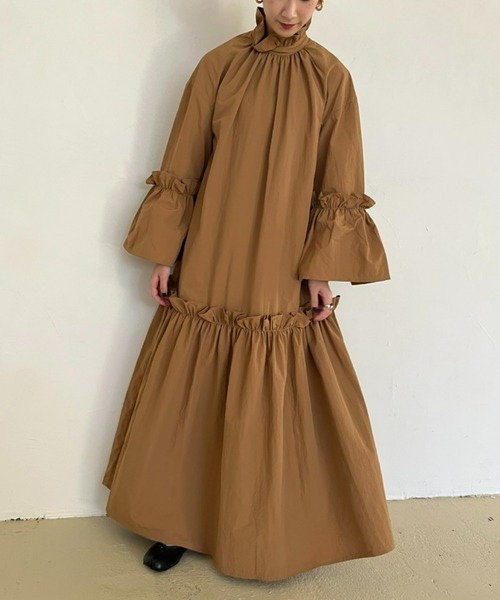 PERNA ピンク ロングワンピース PERNA（ペルナ） 長袖ワンピース M スモークピンク レディース