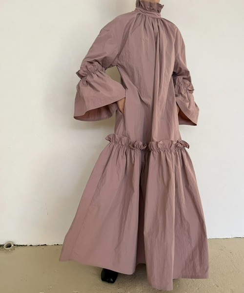 PERNA（ペルナ） 長袖ワンピース M スモークピンク レディース