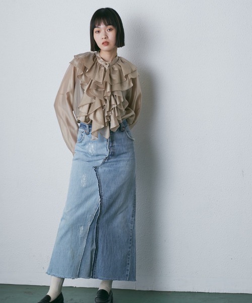 「mici」 長袖ブラウス FREE ベージュ レディース_画像3