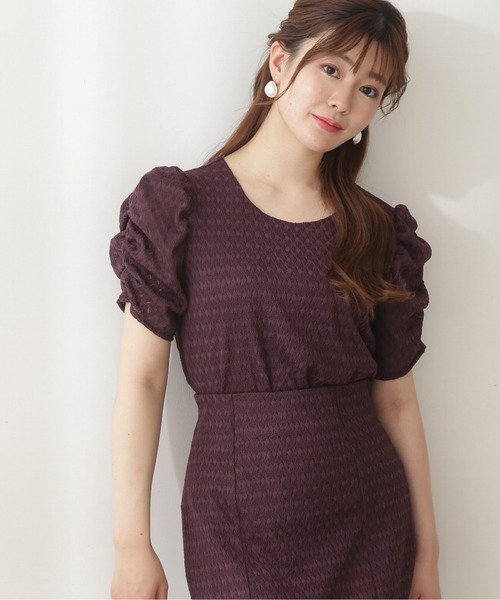 「PROPORTION BODY DRESSING」 半袖ブラウス MEDIUM ボルドー レディース_画像7