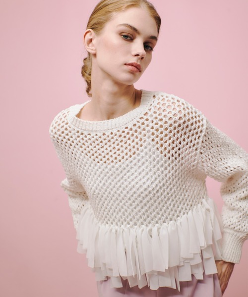 「LOULOU WILLOUGHBY」 長袖ニット 2 ブラック レディース_画像9