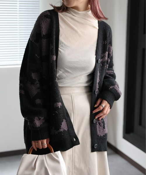 「ap retro」 ニットカーディガン FREE グレー レディース_画像2