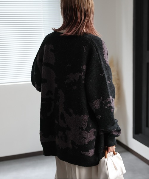 「ap retro」 ニットカーディガン FREE グレー レディース_画像5