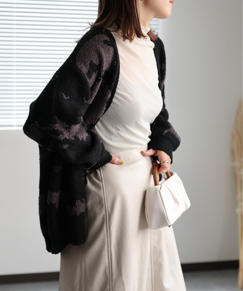 「ap retro」 ニットカーディガン FREE グレー レディース_画像7