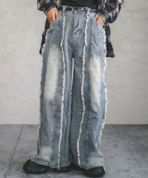 「Shoowtime」 デニムパンツ LARGE ライトブルー メンズ_画像2