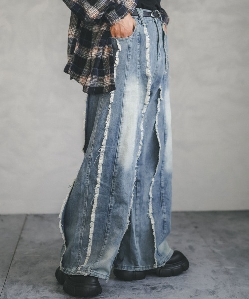 「Shoowtime」 デニムパンツ LARGE ライトブルー メンズ_画像3