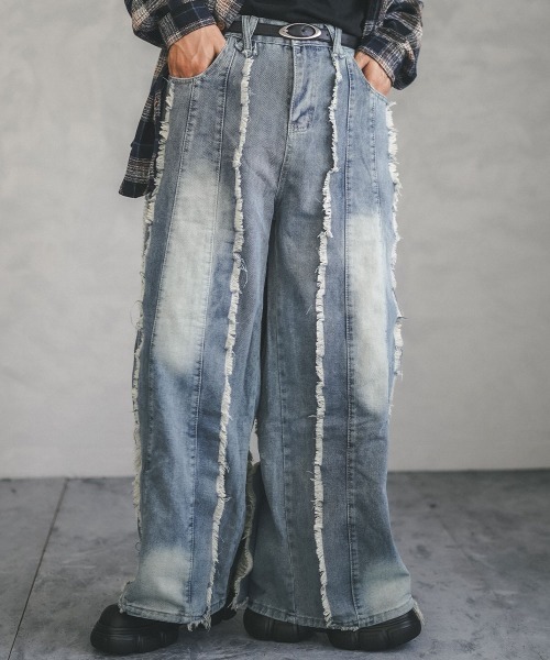 「Shoowtime」 デニムパンツ LARGE ライトブルー メンズ_画像4