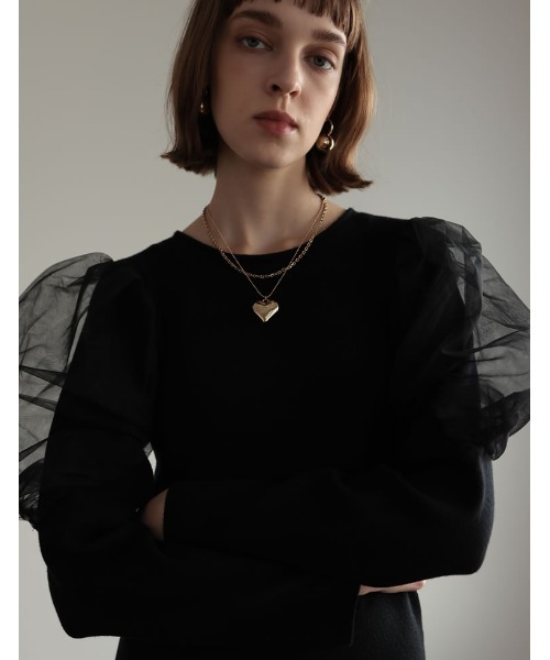 「Re:EDIT」 ニットワンピース MEDIUM ブラック レディース_画像4