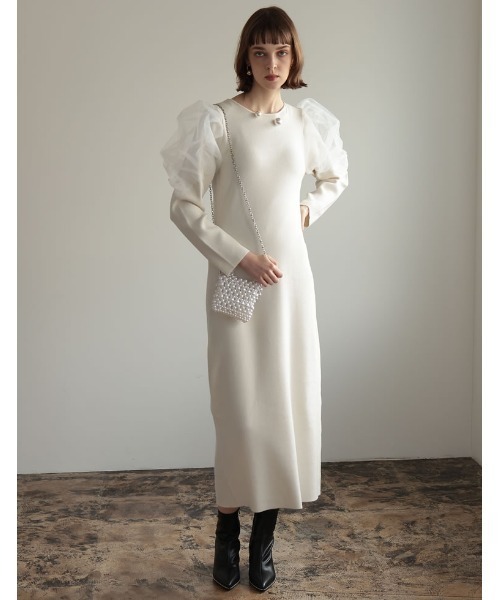 「Re:EDIT」 ニットワンピース MEDIUM ブラック レディース_画像9