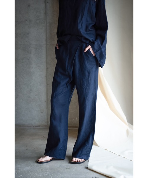 ワイドパンツ パンツ Linen Pants レディースの画像