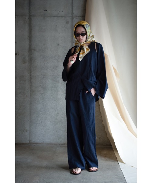 ワイドパンツ パンツ Linen Pants レディースの画像