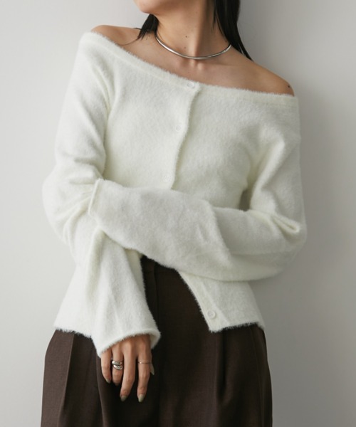 「Aunt Marie's」 ニットカーディガン FREE ホワイト レディース_画像2