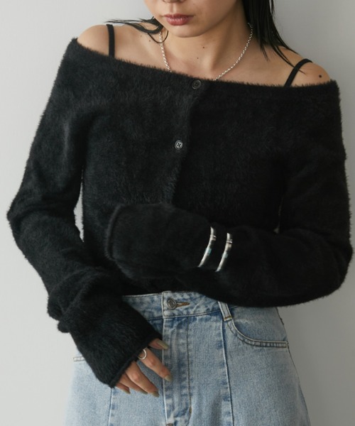 「Aunt Marie's」 ニットカーディガン FREE ホワイト レディース_画像3