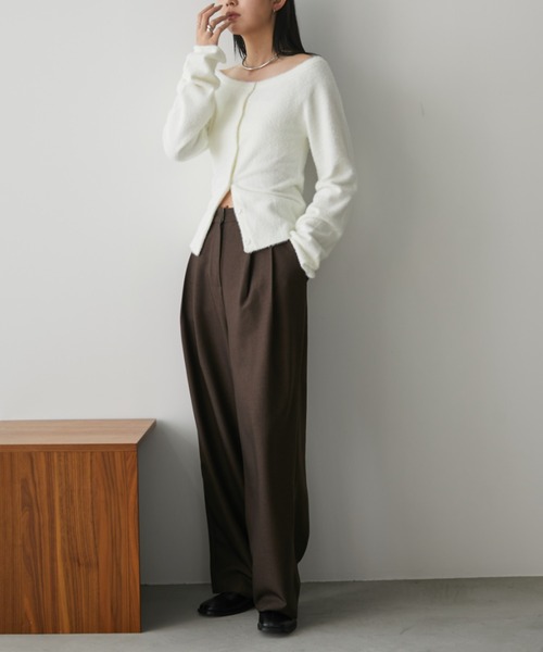 「Aunt Marie's」 ニットカーディガン FREE ホワイト レディース_画像5