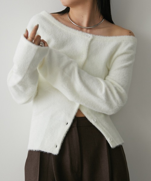 「Aunt Marie's」 ニットカーディガン FREE ホワイト レディース_画像8
