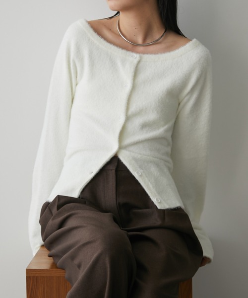 「Aunt Marie's」 ニットカーディガン FREE ホワイト レディース_画像9