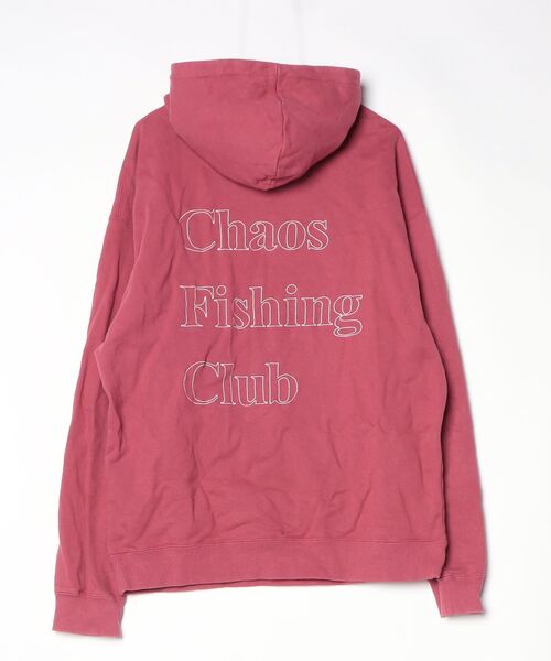 「BEAMS T」 「chaos fishing club」プルオーバーパーカー X-LARGE レッド メンズ_画像2