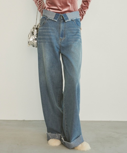 「Unitage」 デニムパンツ SMALL ブルー レディース_画像2