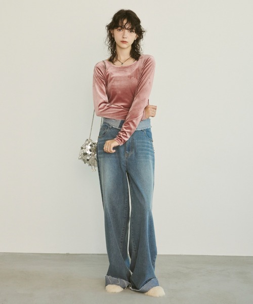 「Unitage」 デニムパンツ SMALL ブルー レディース_画像7