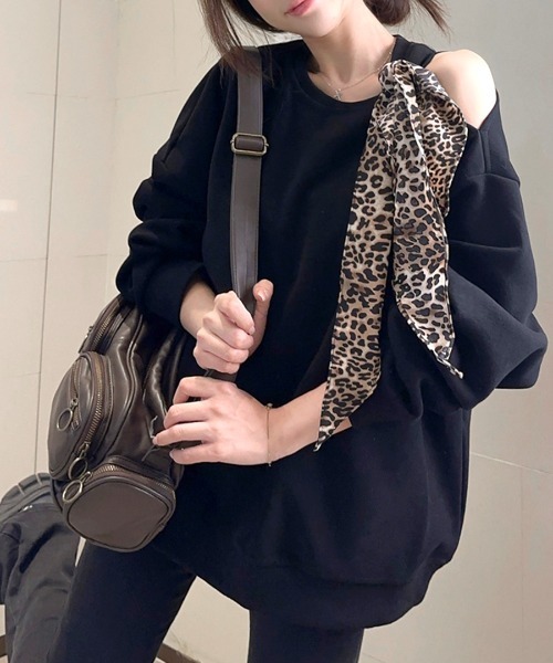 「Riff」 長袖カットソー FREE チャコールグレー レディース_画像3