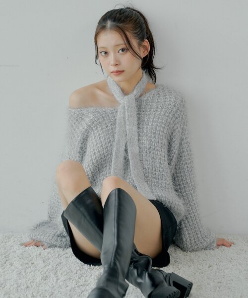 「Chico」 長袖ニット FREE グレー レディース_画像3