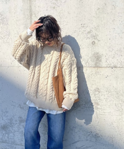 「gossara」 長袖ニット FREE アイボリー レディース_画像5