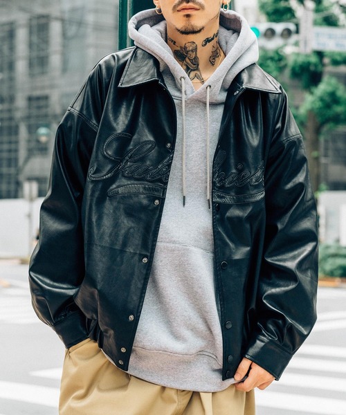 SUBCIETY ブラックレザー ジャケット Subciety（サブサエティ） ジャケット LARGE ブラック メンズ