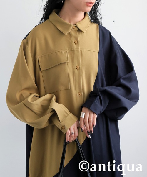 「antiqua」 長袖ワンピース ONESIZE ブラック レディースの画像2