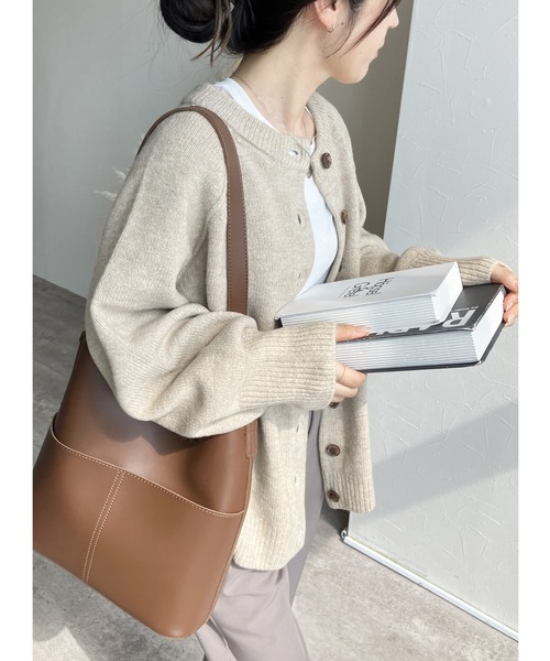 「reca」 ニットカーディガン M ブルーグリーン レディース_画像3