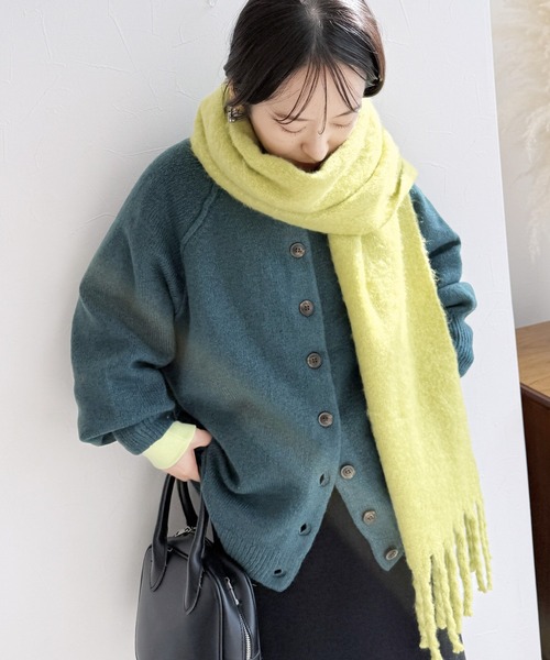「reca」 ニットカーディガン M ブルーグリーン レディース_画像8