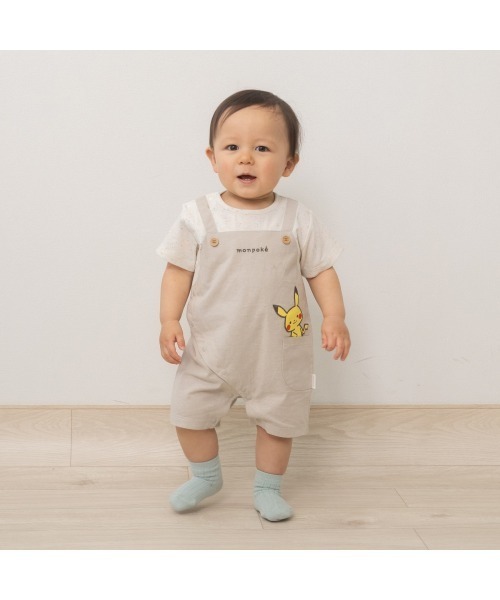 ベビー服 ロンパース 半袖ロンパース サロペット型 monpoke モンポケ