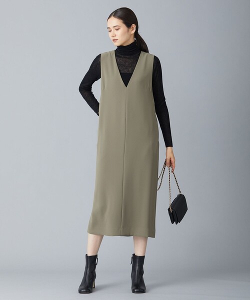 「ICB」 サロペットスカート LARGE グリーン レディース_画像4