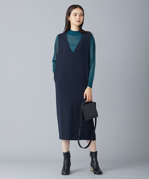 「ICB」 サロペットスカート LARGE グリーン レディース_画像9