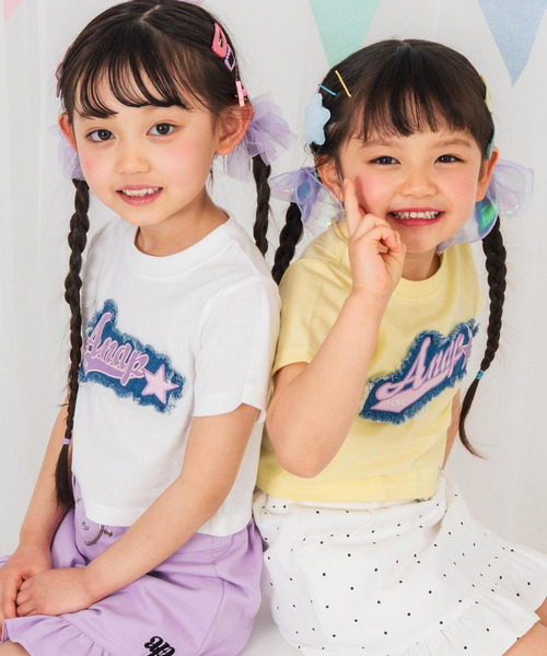 ANAP kids（アナップキッズ） tシャツ デニムワッペン付 Tシャツ