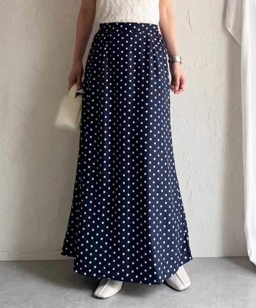 She's Closet スカート セミフレア ロング 水玉 ドットスカート