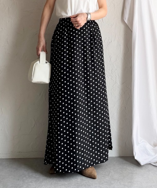 She's Closet スカート セミフレア ロング 水玉 ドットスカート