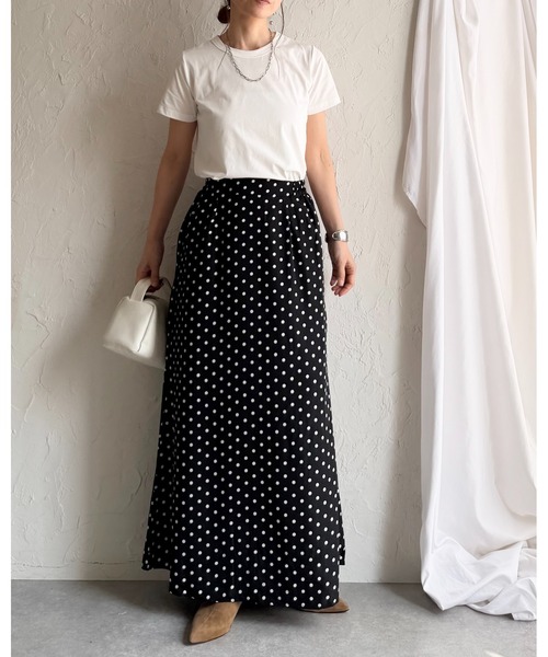 She's Closet スカート セミフレア ロング 水玉 ドットスカート